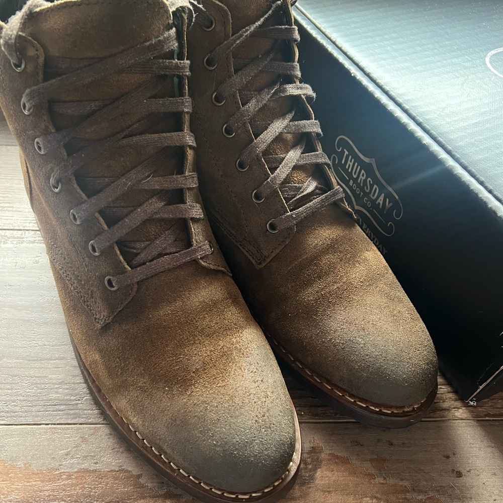 Thursday Boot Co. President Mocha lace boots.  Size 9.5